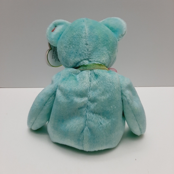 ๐ TY Beanie Babies Original Ariel The Memorial Bear Teal Plush Soft Kids Toy - Picture 5 of 8